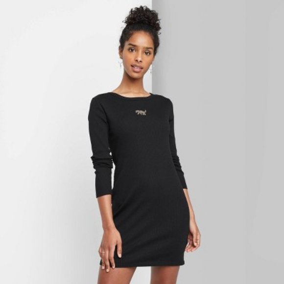 Wild Fable Embroidered Long Sleeve Bodycon Dress - Picture 6 of 6